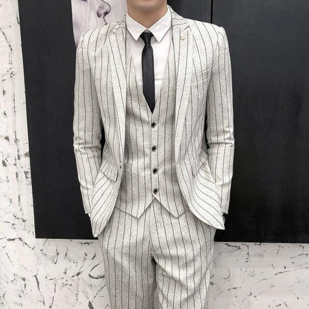 Angelo Ricci™ Business Style Formal Striped 2 Piece Suit