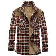 Angelo Ricci™ Fleece Lining Marine Plaid Shirt