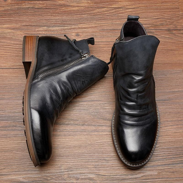 Angelo Ricci™ High-Top Tassel Zip PU Leather Boots