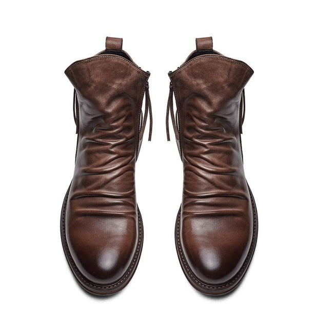 Angelo Ricci™ High-Top Tassel Zip PU Leather Boots