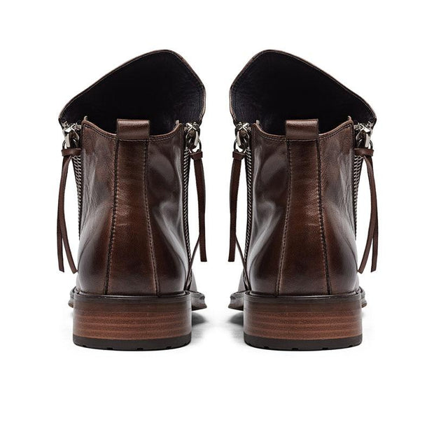 Angelo Ricci™ High-Top Tassel Zip PU Leather Boots