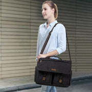 Angelo Ricci™ Designer Cotton Vintage Style Briefcase