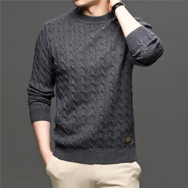 Angelo Ricci™ Fashion Knitted Jumper O-Neck Pullover Sweater