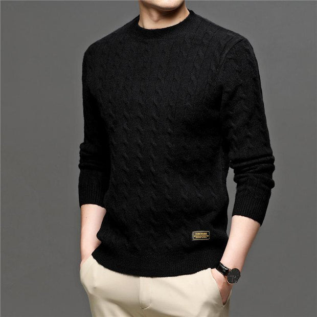 Angelo Ricci™ Fashion Knitted Jumper O-Neck Pullover Sweater