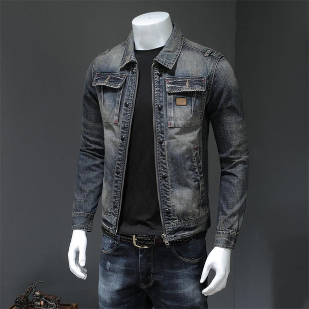 Angelo Ricci™ American Style Casual Zipper Jeans Jacket