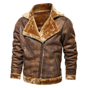 Angelo Ricci™ Leather Velvet Aviator Warm Jacket