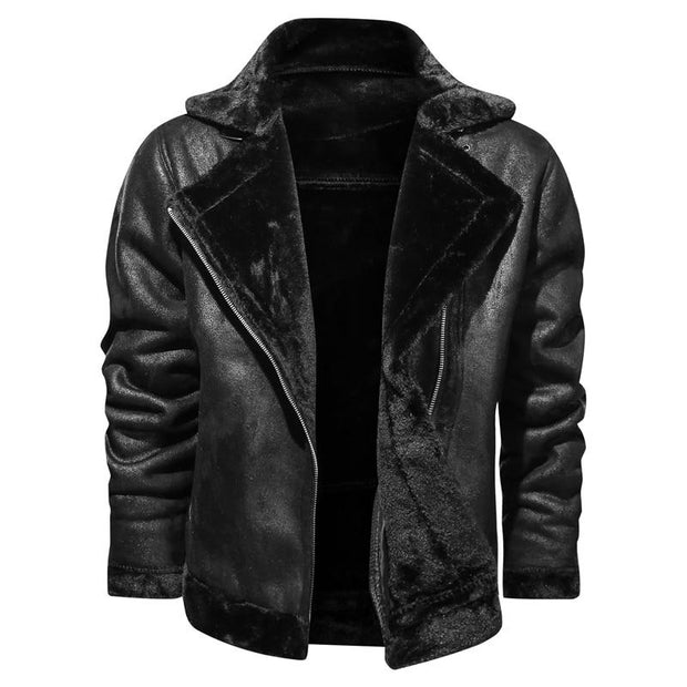 Angelo Ricci™ Leather Velvet Aviator Warm Jacket