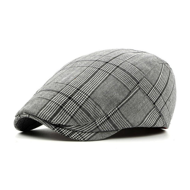 Angelo Ricci™ Cotton Blend Plaid Newsboy Cap