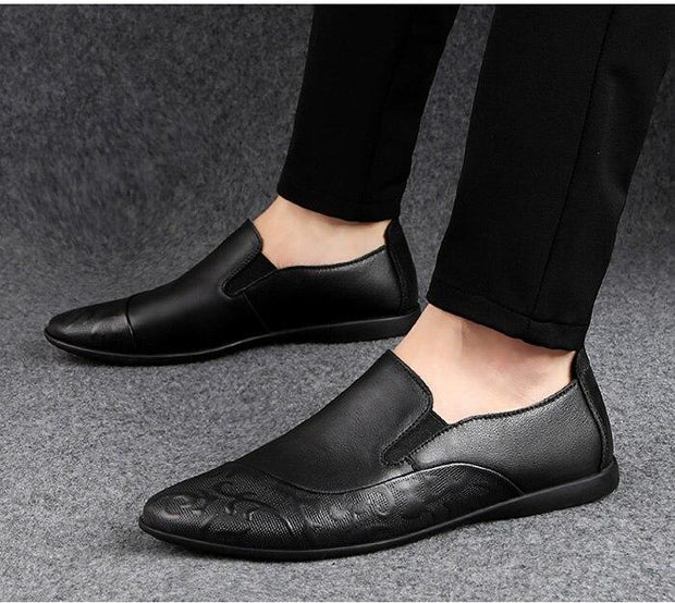 Angelo Ricci™ Genuine Leather Slip-on Loafers