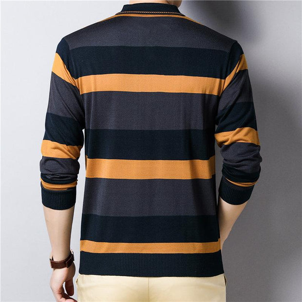 Angelo Ricci™ Polo Striped Knitwear Pullover