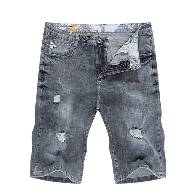 Angelo Ricci™ Ripped Stretch Denim Shorts