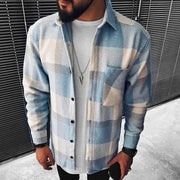 Angelo Ricci™ Vintage Fashion Button Long Plaid Shirt