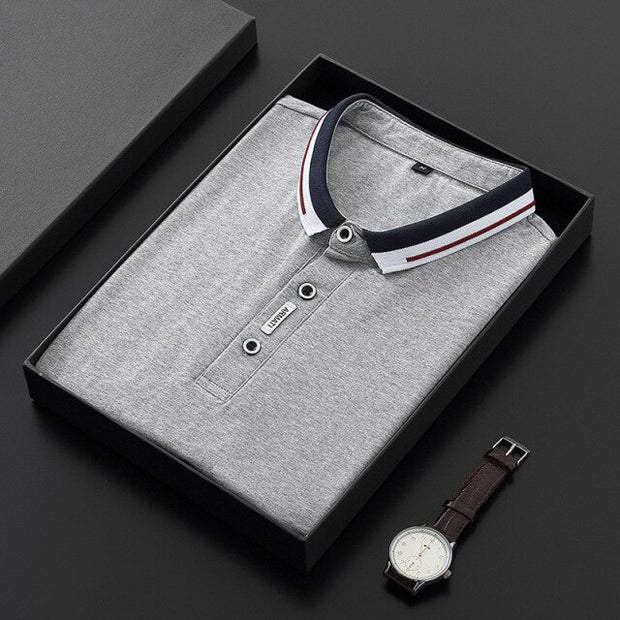 Angelo Ricci™ Short Sleeved Cotton Fashion Polo Shirt