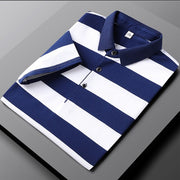 Angelo Ricci™ Summer Short Sleeved Cotton Striped Polo Shirt