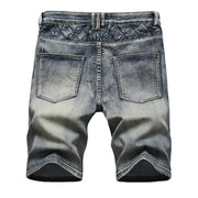 Angelo Ricci™ Washed Five-Point Zipper Shorts Jeans