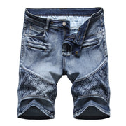 Angelo Ricci™ Washed Five-Point Zipper Shorts Jeans