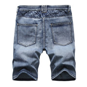 Angelo Ricci™ Washed Five-Point Zipper Shorts Jeans