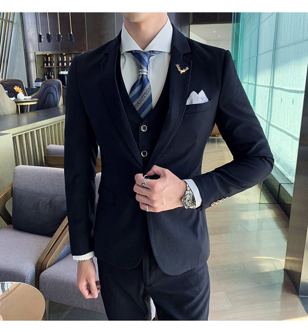 Angelo Ricci™ Brand Business Casual Slim Fit 3 Piece Suit