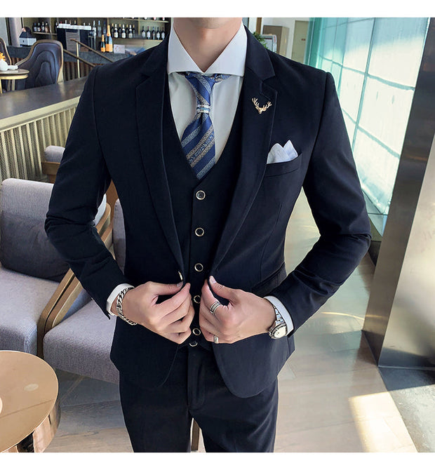 Angelo Ricci™ Brand Business Casual Slim Fit 3 Piece Suit