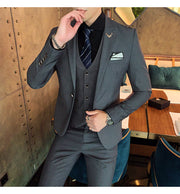 Angelo Ricci™ Brand Business Casual Slim Fit 3 Piece Suit