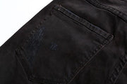 West Louis™ Black Denim Ripped Jeans  - West Louis