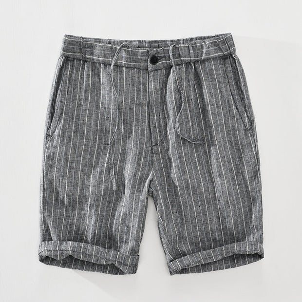 Angelo Ricci™ Striped Youth Elasticated Linen Casual Shorts