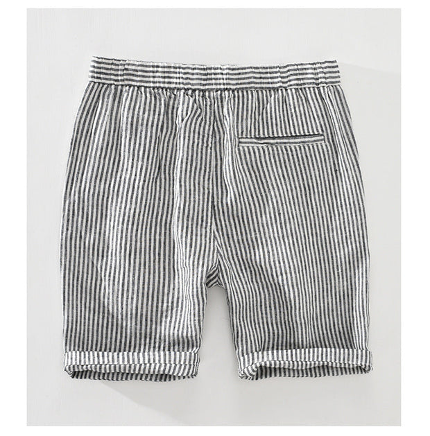 Angelo Ricci™ Striped Youth Elasticated Linen Casual Shorts