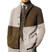 Angelo Ricci™ Knitted Patchwork Turtleneck Cardigan