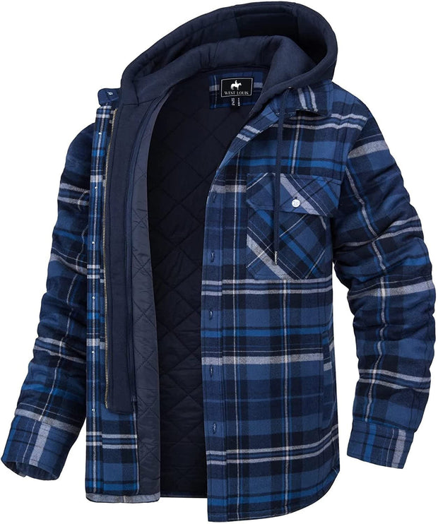 Angelo Ricci™ Flannel Shirt Jacket with Removable Hood