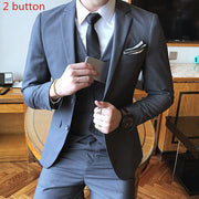 Angelo Ricci™ Designer Tailored Elegant Slim Fit 3 Piece Suit
