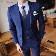Angelo Ricci™ Designer Tailored Elegant Slim Fit 3 Piece Suit