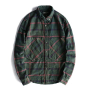 Angelo Ricci™ Plaid Washed Distressed Lapel Versatile Shirt