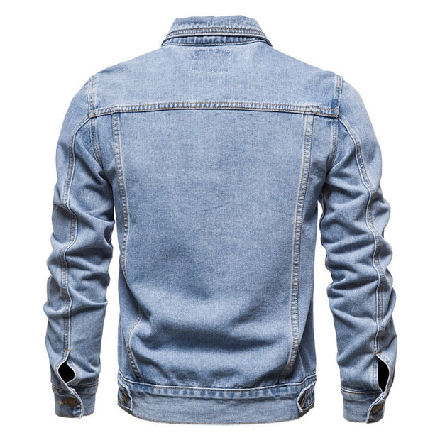 Angelo Ricci™ Denim Lapel Single Breasted Jeans Jacket