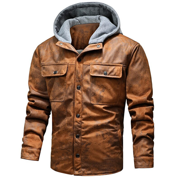 Angelo Ricci™ Leather Outwear Fleece Jacket