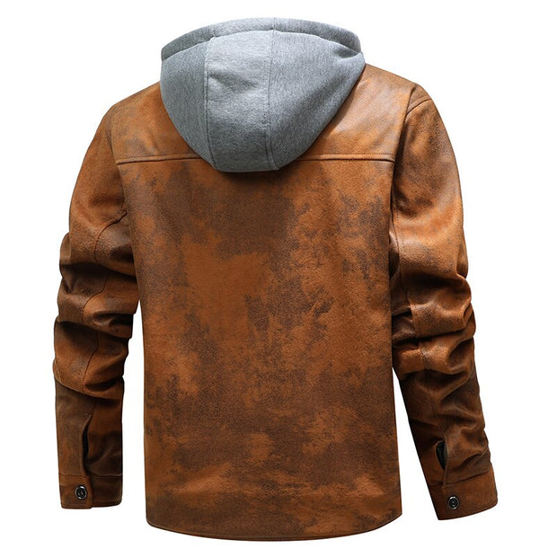 Angelo Ricci™ Leather Outwear Fleece Jacket