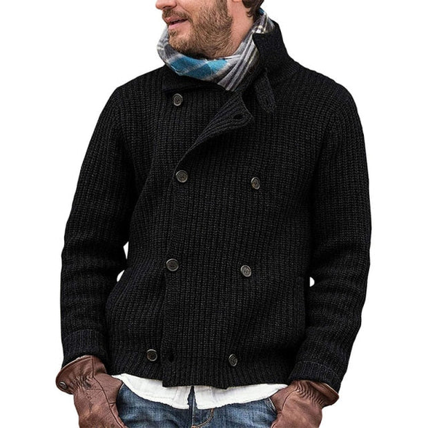 Angelo Ricci™ Turndown Collar Buttoned Knit Cardigan