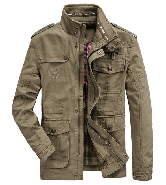 Angelo Ricci™ Autumn Cotton Cargo Military Jacket