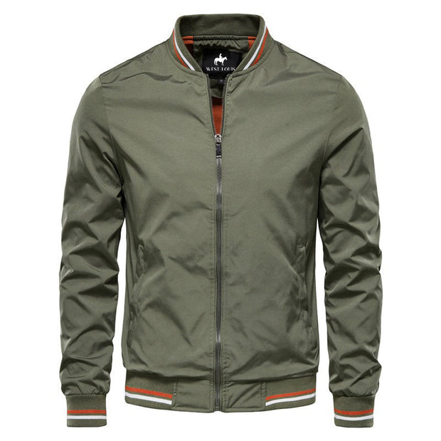 Angelo Ricci™ Bomber Baseball Solid Color Business Jacket