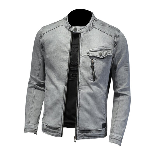 Angelo Ricci™ Moto Biker Streetwear Denim Jacket