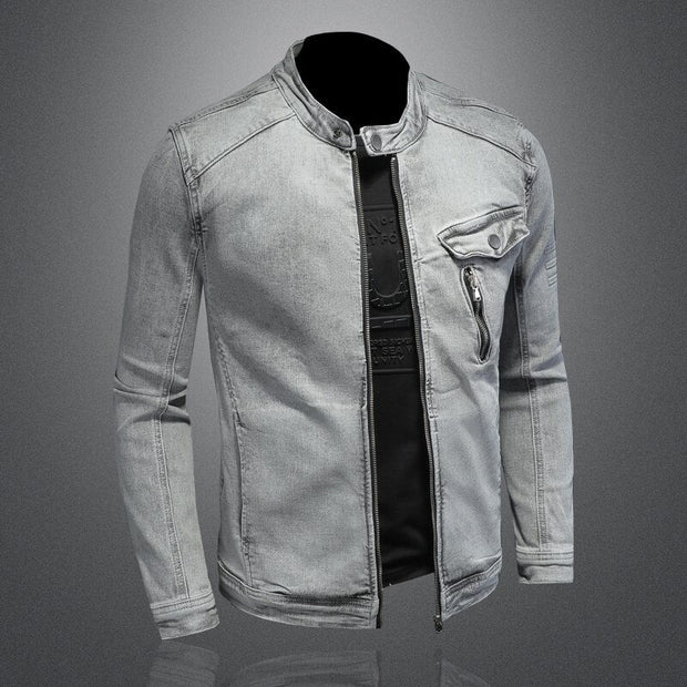 Angelo Ricci™ Moto Biker Streetwear Denim Jacket