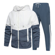 Angelo Ricci™ Patchwork Zipper Pockets Outwear Jacket+Pants Set
