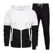 Angelo Ricci™ Patchwork Zipper Pockets Outwear Jacket+Pants Set