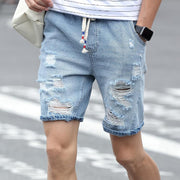 Angelo Ricci™ Designer Holes Denim Shorts