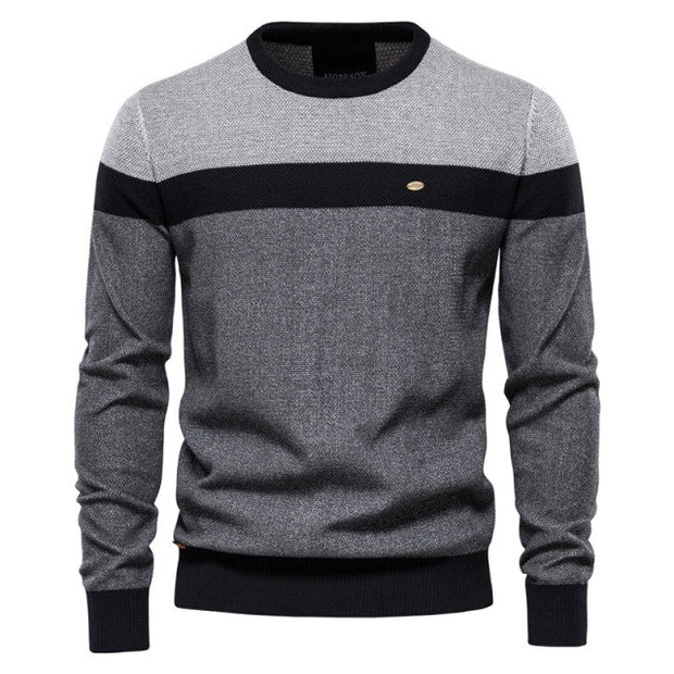 Angelo Ricci™ Designer High Quality Spliced Cotton Pullover