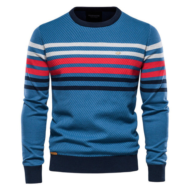 Angelo Ricci™ Designer High Quality Spliced Cotton Pullover