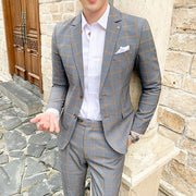 Angelo Ricci™ Luxury Business Formal Plaid Slim Fit Suit