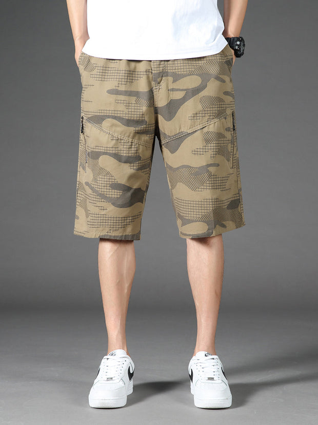 Angelo Ricci™ Summer Elastic Waist Camouflage Shorts