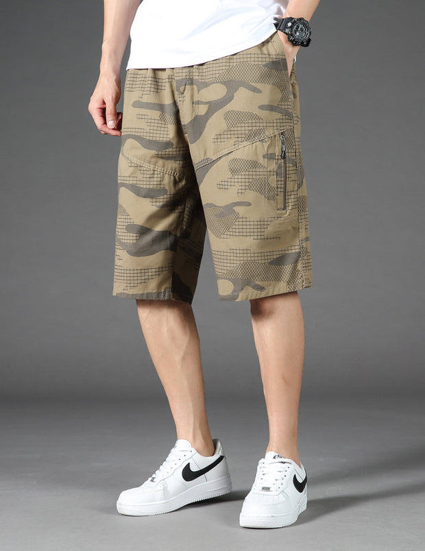 Angelo Ricci™ Summer Elastic Waist Camouflage Shorts