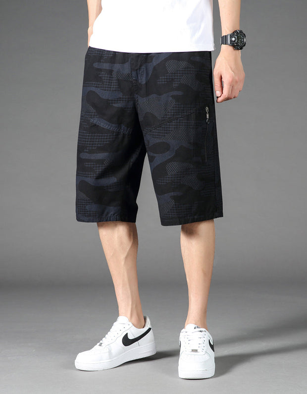 Angelo Ricci™ Summer Elastic Waist Camouflage Shorts