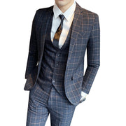 Angelo Ricci™ Designer Business Acetate Plaid Slim 3 Piece Suit